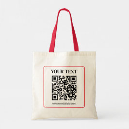 Eenvoudige QR-code met rode rand Tote Bag