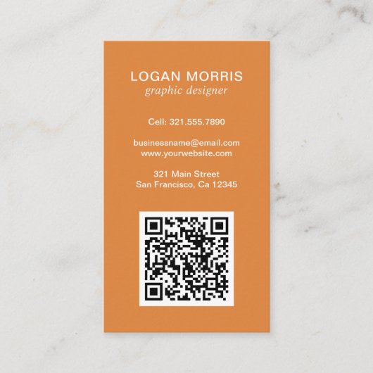 Eenvoudige QR-code Modern Visitekaartje (Voorkant)