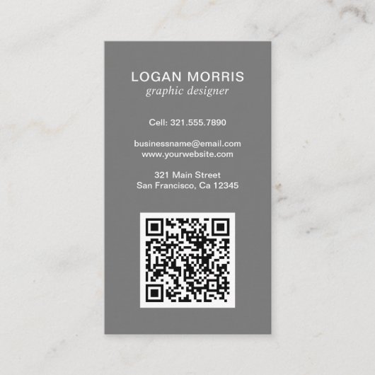 Eenvoudige QR-code Modern Visitekaartje (Voorkant)