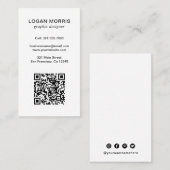 Eenvoudige QR-code Modern Visitekaartje (Voorkant / Achterkant)