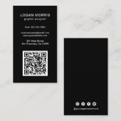 Eenvoudige QR-code Modern Visitekaartje (Voorkant / Achterkant)