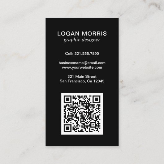 Eenvoudige QR-code Modern Visitekaartje (Voorkant)