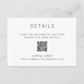 Eenvoudige QR-code moderne bruiloft Informatiekaartje (Voorkant)