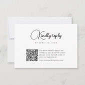 Eenvoudige QR-code Moderne bruiloft RSVP Kaartje (Voorkant)