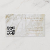 Eenvoudige QR-code Moderne legant Gold Marble Visitekaartje (Achterkant)