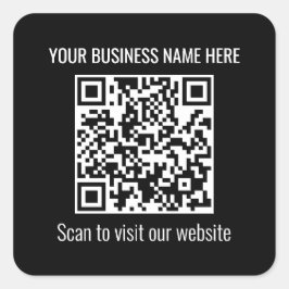 Eenvoudige QR Code Moderne Zwarte Vierkante Sticke Sticker