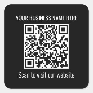 Eenvoudige QR Code Moderne Zwarte Vierkante Sticke Sticker