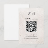 Eenvoudige QR-code Monogram Bruiloft RSVP Kaartje (Voorkant / Achterkant)