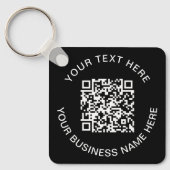 Eenvoudige QR-code - Promotioneel zwart Sleutelhanger (Voorkant)