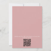 Eenvoudige QR-code roze vino voor geloften Vrijgez Kaart (Achterkant)