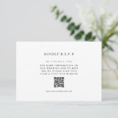 Eenvoudige QR Code RSVP Huwelijksreactiekaart Kaartje (Staand voorkant)