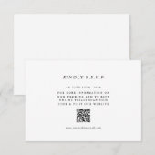 Eenvoudige QR Code RSVP Huwelijksreactiekaart Kaartje (Voorkant / Achterkant)