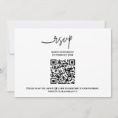 Eenvoudige QR Code RSVP-kaart  Kaart (Voorkant)