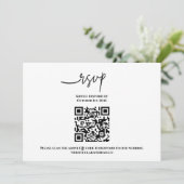 Eenvoudige QR Code RSVP-kaart  Kaart (Staand voorkant)