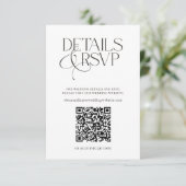 Eenvoudige QR-code RSVP & trouwdetails kaart (Staand voorkant)