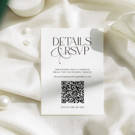 Eenvoudige QR-code RSVP & trouwdetails kaart