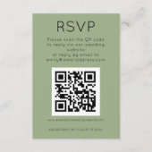 Eenvoudige QR-code Sage Green Wedding RSVP Informatiekaartje (Voorkant)