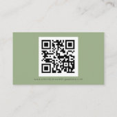 Eenvoudige QR-code Sage Green Wedding Website Informatiekaartje (Achterkant)