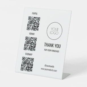 Eenvoudige QR-code Salon Business Reclamebord Met Voetstuk