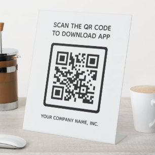Eenvoudige QR-code scannen om App Company te downl Reclamebord Met Voetstuk