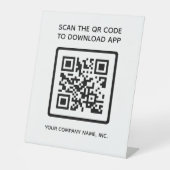 Eenvoudige QR-code scannen om App Company te downl Reclamebord Met Voetstuk (Voorkant)