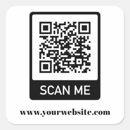 Eenvoudige QR-Code Sticker Sjabloon (Voorkant)