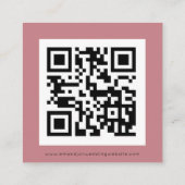 Eenvoudige QR-code Stof Roze Roze Trouw-RSVP Informatiekaartje (Achterkant)