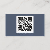 Eenvoudige QR-code Stusty Navy Blue Wedding Websit Informatiekaartje (Achterkant)