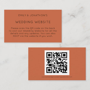 Eenvoudige QR-code Terracotta Weddenschap Website Informatiekaartje