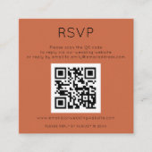 Eenvoudige QR-code Terracotta Wedding RSVP Informatiekaartje (Voorkant)