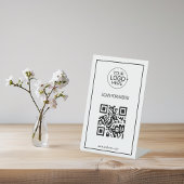 Eenvoudige QR-code Voeg Logo contactloos menu toe  Reclamebord Met Voetstuk