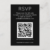 Eenvoudige QR-code White Black Wedding RSVP Informatiekaartje (Voorkant)
