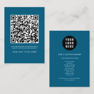 Eenvoudige QR-code Zakelijk Logo Minimalistisch Notitiekaartje