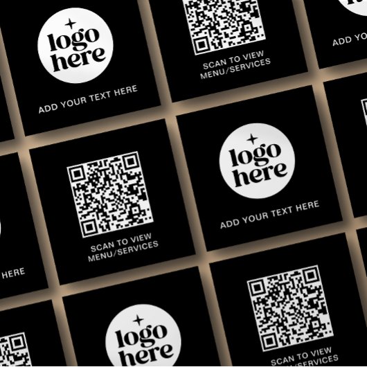 Eenvoudige QR-code Zakelijk Logo Tekst Vierkante Visitekaartje