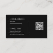Eenvoudige QR-code Zwart-wit Social Media Logo Visitekaartje (Voorkant)