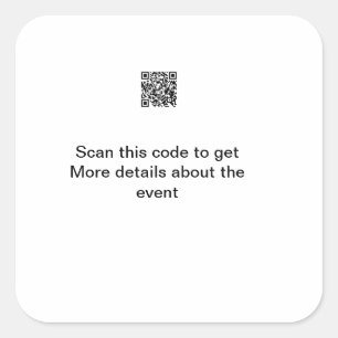 Eenvoudige QR-codescan zakelijke gebeurtenis sjabl Vierkante Sticker