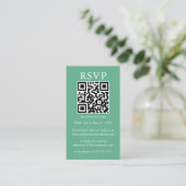 Eenvoudige QR RSVP Neo Mint Informatiekaartje (Staand voorkant)