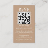 Eenvoudige QR RSVP Taupe met minimalistisch huweli Informatiekaartje (Voorkant)