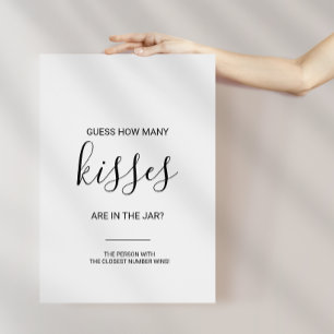 Eenvoudige raad hoeveel kussen bruidsfeest spel poster