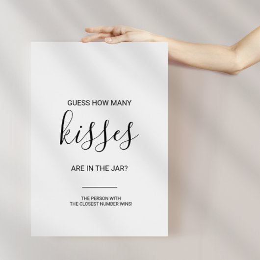 Eenvoudige raad hoeveel kussen bruidsfeest spel poster