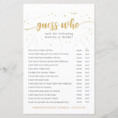 Eenvoudige raad wie baby shower game is (Voorkant)