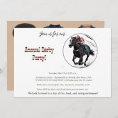 Eenvoudige Race Paard Derby Feest Uitnodiging (Voorkant / Achterkant)