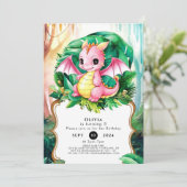 Eenvoudige Radiant Dragon Verjaardag Kaart (Staand voorkant)