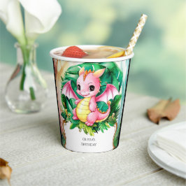 Eenvoudige Radiant Dragon Verjaardag Papieren Bekers