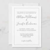 Eenvoudige Rainbow Chic Typography LGBTQ Gay Weddi Kaart (Voorkant)