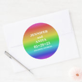Eenvoudige Rainbow Gradient LGBT bruiloft Ronde Sticker (Envelop)