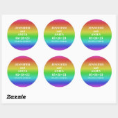 Eenvoudige Rainbow Gradient LGBT bruiloft Ronde Sticker (Vel)