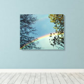 Eenvoudige Rainbow&Trees 2 Canvas Afdruk (Insitu (Houten vloer))