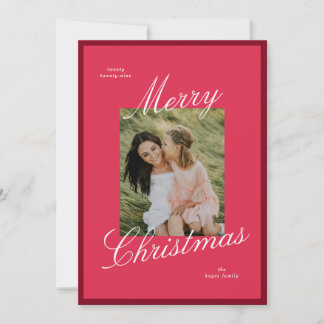 Eenvoudige rand Elegant script Prettig kerstfeest  Feestdagenkaart