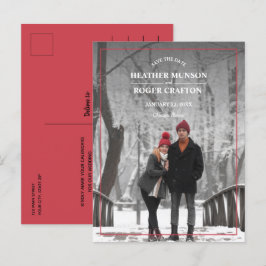 Eenvoudige rand foto bruiloft opslaan Datum Aankondigingskaart